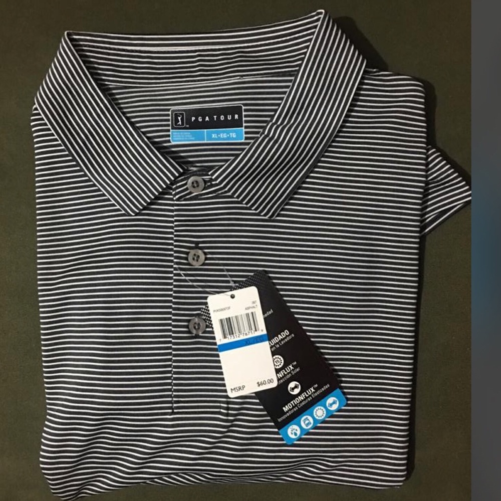 PGA Tour Men’s Stripe Polo Shirts.